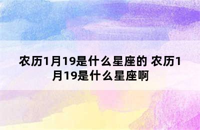 农历1月19是什么星座的 农历1月19是什么星座啊